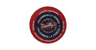 Timothy's Colombian La Vereda Keurig K-Cup Pods 96 count