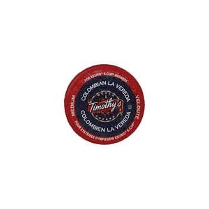 Timothy's Colombian La Vereda Keurig K-Cup Pods 96 Nombre