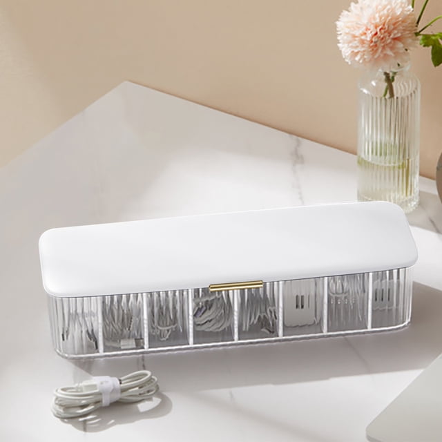 Liquidation, Plastic Cable Holder, 8-Compartment Data Organiser, Stackable Lid Design, for Electronics, Travel Office Use, Cable Management Box, Organised Charging Solution Hzhnb Your find