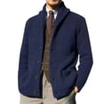 thumbnail image 1 of Xuniizn Mens Cardigan Sweater, Solid Color Long Sleeve Lapel Button Stretch Knit Sweaters with Pockets, Spring Daily Casual Comfortable Soft Sweaters Outerwear, 1 of 6