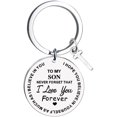 thumbnail image 1 of Heliisoer To My Son Message Keychain Stainless Steel Initial Last Name 26 Letter Family Inspirational Keychain Gift, 1 of 1