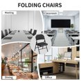 thumbnail image 3 of YLGJ Metal Folding Chairs Set of 4, PU Padded Stackable Black, 3 of 8