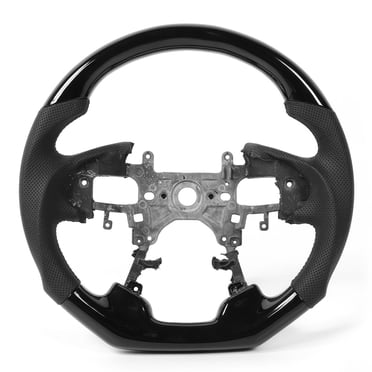 Volant Nappa, Volant en Bois d'Acajou Noir Amélioré et Personnalisé, Volant de Course au Design Épuré
