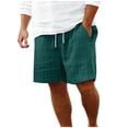 thumbnail image 1 of Plebaso Mens Shorts Summer Beach Shorts with Drawstring Solid Color Lightweight Vacation Pocket Shorts, 1 of 6