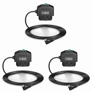 3X Dash Cam OBD Kit fil dur, caméra Dash USB Type C Kit de fils rigides avec OBD Câble d'alimentation pour Dashcam 12-24V à 5V/3A,3x OBD kit de fils durscam, noir