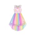 thumbnail image 1 of Flower Girls Dress Unicorn Rainbow Pageant Princess Party 5 Years, 1 of 7