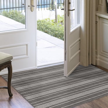 Mainstays Olin Machine Tufted Mat, Non-Slip, Grey, Stain Resistant, Indoor Rug for Entryway Kitchen Hallway Mudroom Laundry Room