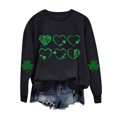 thumbnail image 3 of Tauxra Chandail à Col Rond à Manches Longues pour Femmes, Haut Décontracté à Enfiler avec Imprimé de Trèfle de la Saint-Patrick pour Femmes, Tenues de Fête des Fêtes, Tissu Doux en Polyester Teint au Fil, 3 of 5
