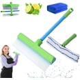 thumbnail image 1 of AquaSwipe Recyclable Silicone Window Squeegee Kit, 3 in 1 Window Cleaning Scraper, Rotatable Rubber Squeegee and Microfiber Scrubber, Squeegee Cleaner for Shower Glass Mirror Window Door (Green), 1 of 6