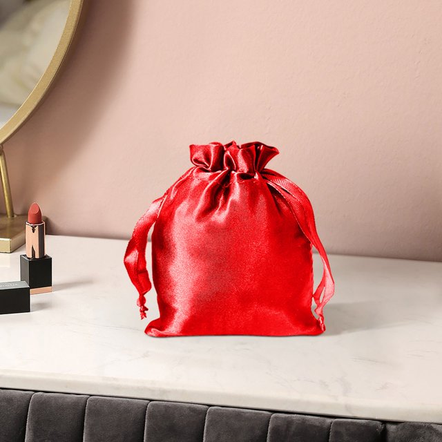 Satin Polyester Drawstring Pouch for Jewelry Cosmetics and Accessories Lightweight Soft Storage Bag with Smooth Feel
