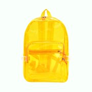 Transparent Pvc Backpack Yellow Large Capacity Sports Travel Daypack Student School Bag Water Resistant Lightweight Design Outdoor Hiking Accessory I-844 Yellow