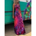 thumbnail image 2 of SUNSIOM Robe Longue Décontractée d'Été pour Femmes Imprimé Teinture sur Nœuds Col en U Sans Manches Mode Dos Croisé, 2 of 6