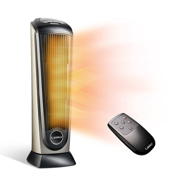 Lasko 1500W Ceramic Tower Space Heater with Remote, Thermostat, Timer & Widespread Oscillation, Portable Electric Heater for Indo