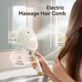 thumbnail image 3 of Rechargeable Electric Steam Hair Brush with 10ML Refillable Water Tank, Red Light Scalp Care Detangling Comb, Retractable Design for Frizz Control (White), 3 of 8