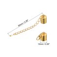thumbnail image 2 of Unique Bargains 10Sets 10mm Leather Cord End Caps with Lobster Clasps & Extender Chain for DIY, Gold Tone, 2 of 7