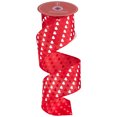 thumbnail image 2 of Northlight Diagonal Hearts Valentine's Day Wired Craft Ribbon - 2.5" x 10 Yards - Red and White, 2 of 6