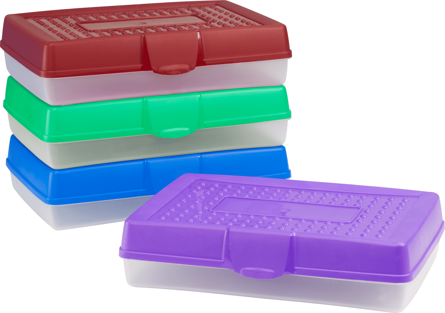 Storex Standard Plastic Pencil Box for Elementary School, 8.4 x 5.6 2.5 in, Clear, 1 Count