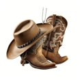thumbnail image 2 of DYNWAVECA 3xCowboy Hat Hanging Ornament Christmas Tree Purse Car Rearview Mirror Pendant 3 Pcs, 2 of 10