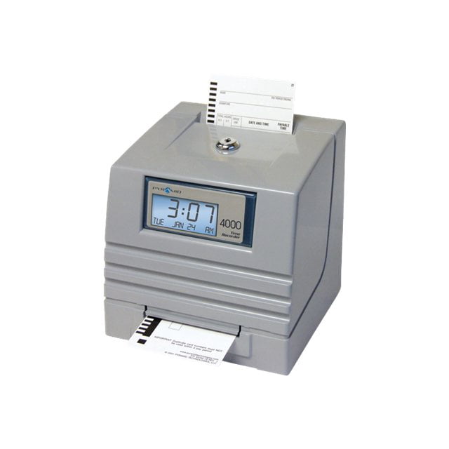 Pyramid 4000 Auto-Totaling - Horloge - Cartes de Temps Imprimables - 100 Employés - Gris Clair