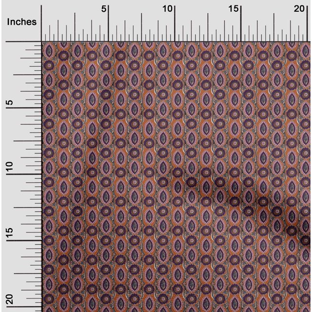 oneOone Viscose Jersey Fabric Ethnic Block Printed Craft Fabric BTY 60 Inch Wide
