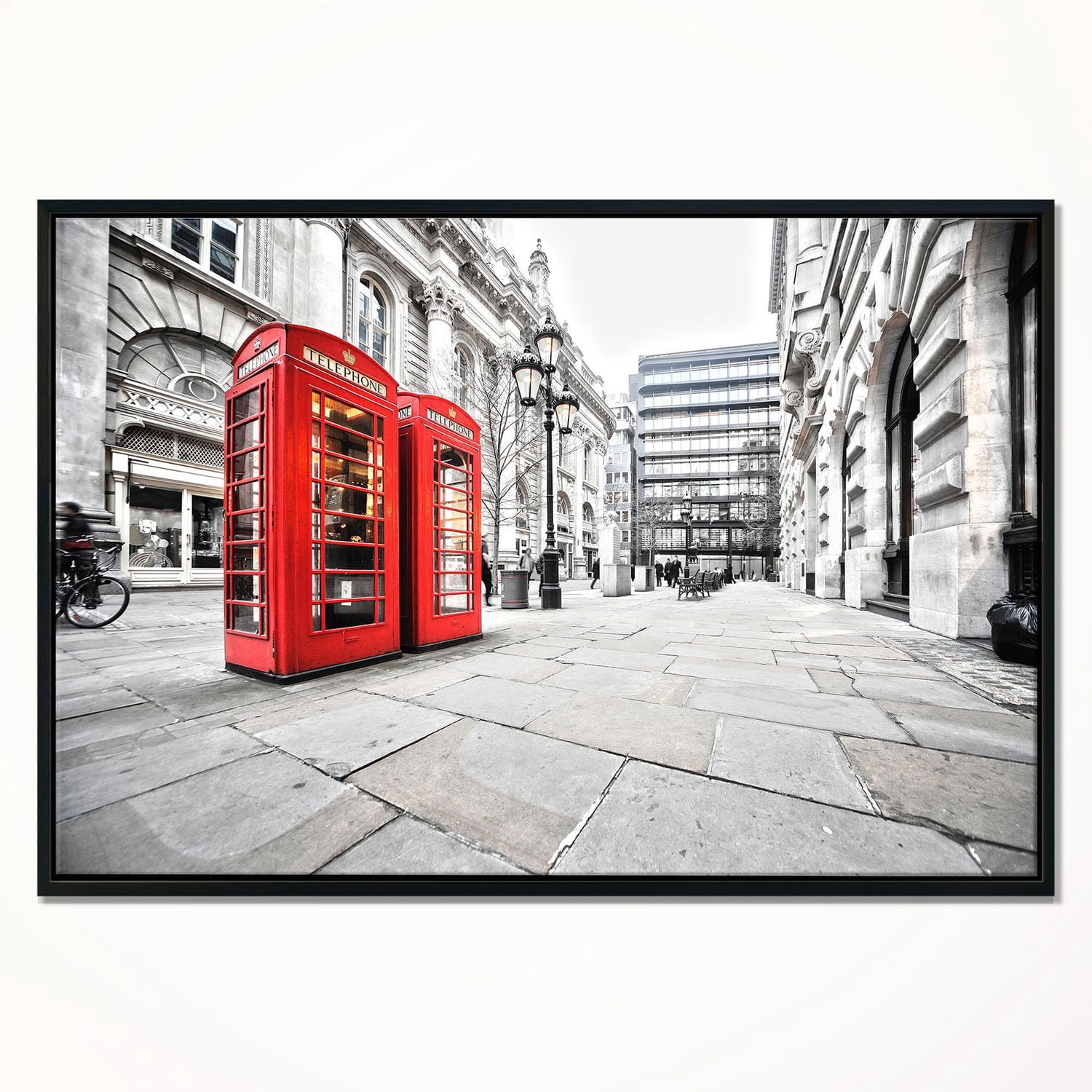 Design Art Cabines Téléphoniques Sur La Rue Sur Toile Encadrée