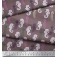 thumbnail image 2 of Soimoi Poly Georgette Fabric Jellyfish & Seahorse Ocean Print Fabric by The Yard 52 Inch Wide, 2 of 3