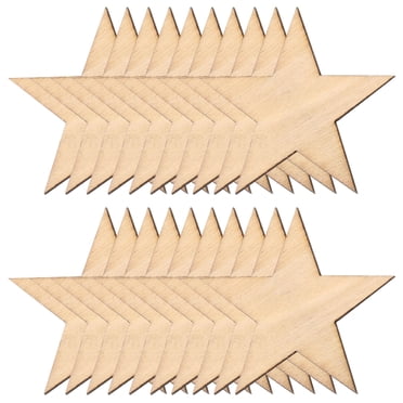 Unique Bargains Wooden Stars Unfinished Wood for Crafts, 5cm(2') Star Shape Cutouts Wood for DIY Projects, 50pcs