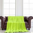 thumbnail image 3 of Unique Bargains Queen Size Soft Warm Fleece Blanket Throw Rug Plain Plush Flannel Blankets Lime Green for Home Bedding for Home, 3 of 10