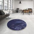 thumbnail image 4 of Ahgly Company Tapis d'Intérieur Lavable en Machine Carré Transitionnel Violet Pervenche Profond, 3 Pieds Carré, 4 of 7