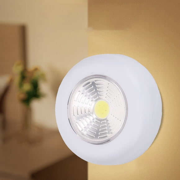 Fwttom Touch Light, Wireless LED Disc Light Under Cabinet Lighting 60 Brightness Portable Feel Light Small Round Light Battery Operated Light Sticks to Kitchen Closet Be