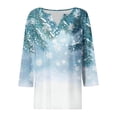 thumbnail image 5 of Ailaofu Hauts à Manches 3/4 pour Femmes, T-Shirts Décontractés Col Henley, Tee-Shirt à Manches 3/4, 5 of 5