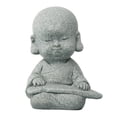 thumbnail image 2 of Creative Buddha Statue Resin Feng Shui Buddha Statue Monk Play the Piano, 2 of 8
