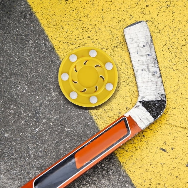 GARVALON Ice Hockey Puck 2Set for Street and Roller Skating Practice Yellow Color Professional Design