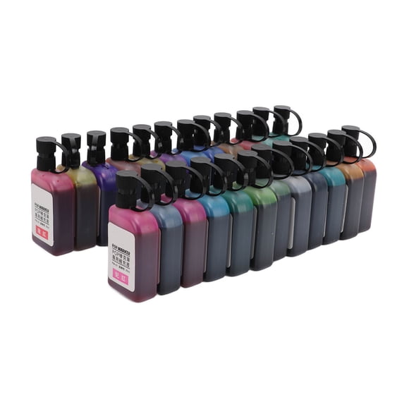 Loewten 24pcs Refill Inks Colorful Waterproof Marker Replacement Inks Set With Transparent Bottles For Marker Refill,Marker Refill Ink,Refill Dye Ink Kit