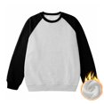 thumbnail image 2 of cfhntfmh Crewneck Sweatshirt for Men Fashion Color Block Long Sleeve Pullover Tops Warm Fleece Basic Shirts Fall Winter Outwear, 2 of 6