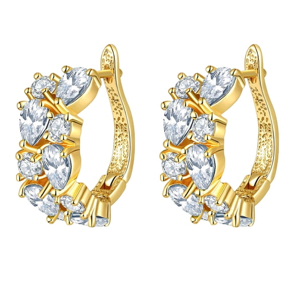 Hypoallergenic Lightweight Twisted Hoop Earrings Women Earring Ear Colorful Clip Earrings Hypoallergenic Huggie Gold Hoops Earrings for Women Jewelry Deals of the Day Clearance