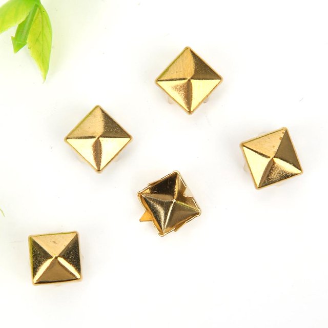 Herwey Square Rivet, 400 Sets 4MM-7MM DIY Leathercraft Spike Rivets Square Spike Studs Bags Shoes Belt Accessories, Square Spike Rivets