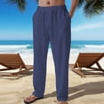 thumbnail image 5 of Dagugfen Lounge Pants for Men Elastic Waist Drawstring Loose Lightweight Travel Beach Pants Work Pants, 5 of 5
