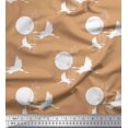 thumbnail image 1 of Soimoi Rayon Fabric Bamboo Tree,Moon & Stork Bird Print Fabric by The Yard 56 Inch Wide, 1 of 3