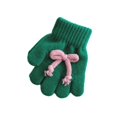 thumbnail image 1 of HAming Kids Knit Gloves Soft Comfy Thicken Winter Warm Touch Screen Texting Solid Color Mittens with Bow Tie, 1 of 3