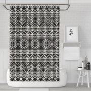 Abstract Beam Shape with Geometric (2) Shower Curtains Waterproof Shower Liner,Minimalist Polyester Bathroom Curtain,bath curtain shower liners with plastic hook 72x72Inch
