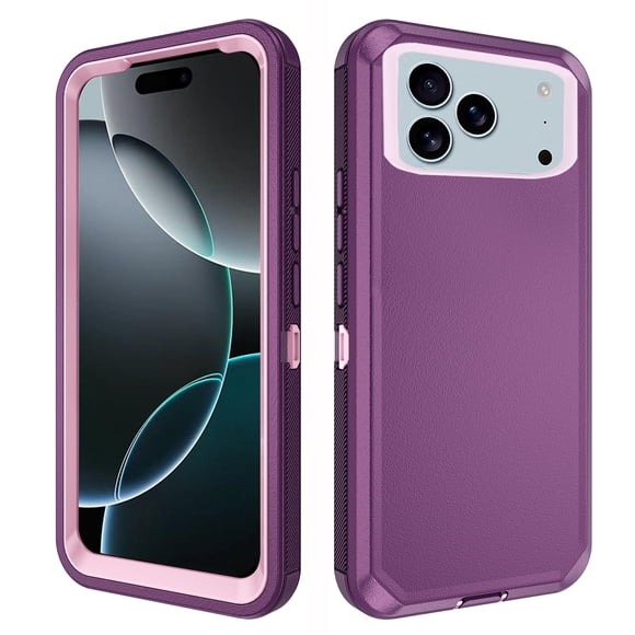 Asuwish Compatible with iPhone 17 Pro Max 6.9 inch Phone Case Hybrid Rugged Shockproof Hard Protective Drop Proof Full Body Heavy Duty Mobile Cell Cover for i Phone17 i17pm 17ProMax Women Men Purple