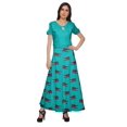 thumbnail image 2 of Moomaya Jupe Longue Imprimée pour Femmes Jupe Portefeuille Longue Filles Tenue Décontractée Vêtements, 2 of 6