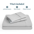 thumbnail image 2 of Bare Home Premium 1800 Collection 4-Piece Bed Sheet Set, Split Head Flex King, Cloud Gray, 2 of 10