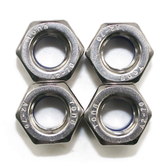 Fullerkreg M12x1.75mm DIN985 Écrous de Verrouillage Hexagonaux à Insert en Nylon Autobloquant, Acier Inoxydable A2-70/304/18-8, Fini Uni, Quantité 14 Pcs