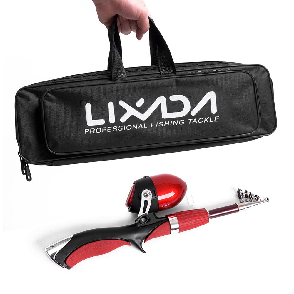 Lixada Portable 1.4m Telescopic Fishing Rod and Closed Fishing Reel Combo