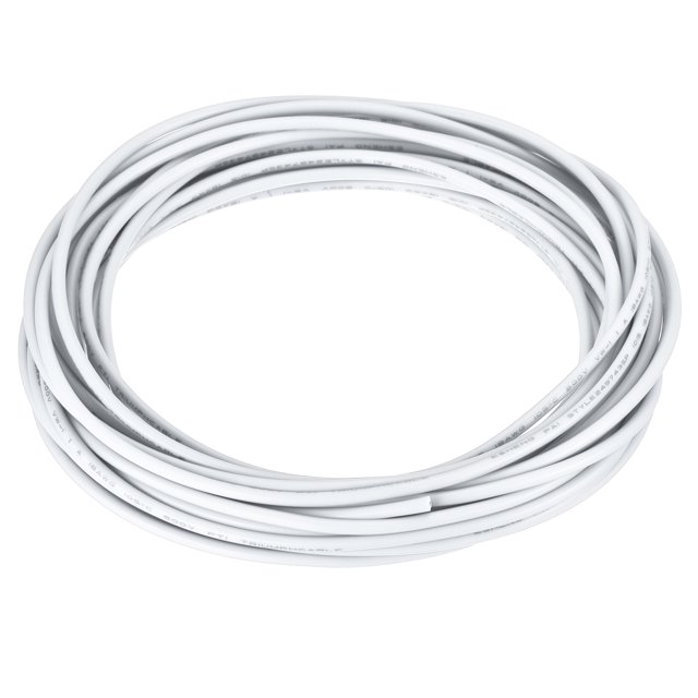 Fil 18AWG Fil Brin de Calibre 18 Fil de Raccordement, Fil de Cuivre Étamé UL1015 7,5 M/25 Pi Blanc