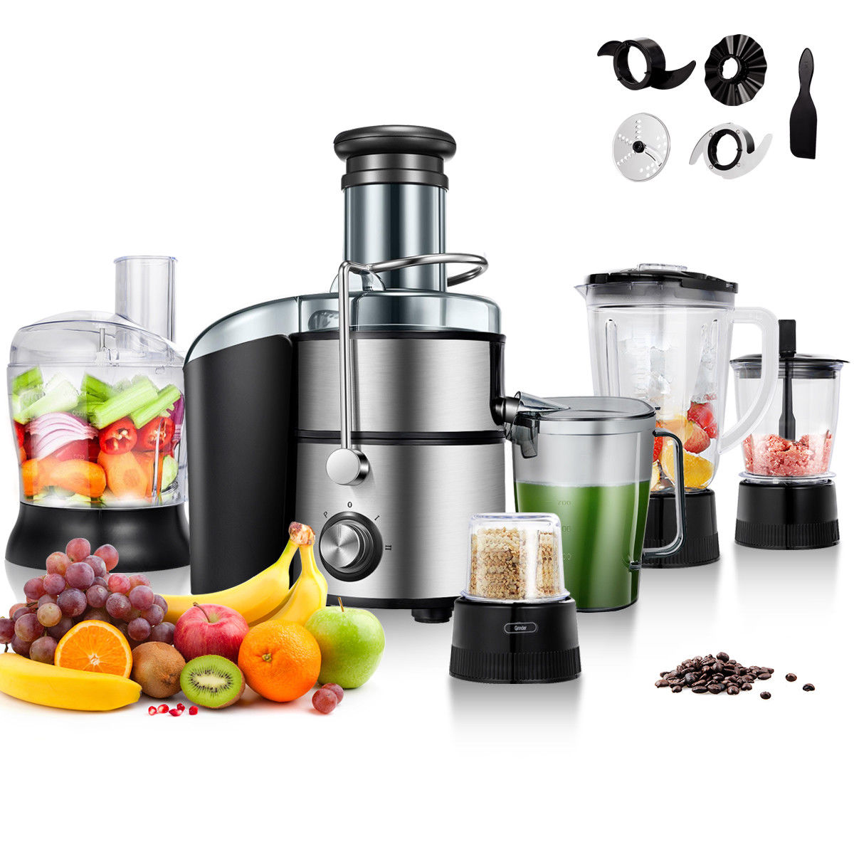 Gymax 5in1 Multifunction Juice Extractor Juicer Blender Grinder Chopper Food Processor