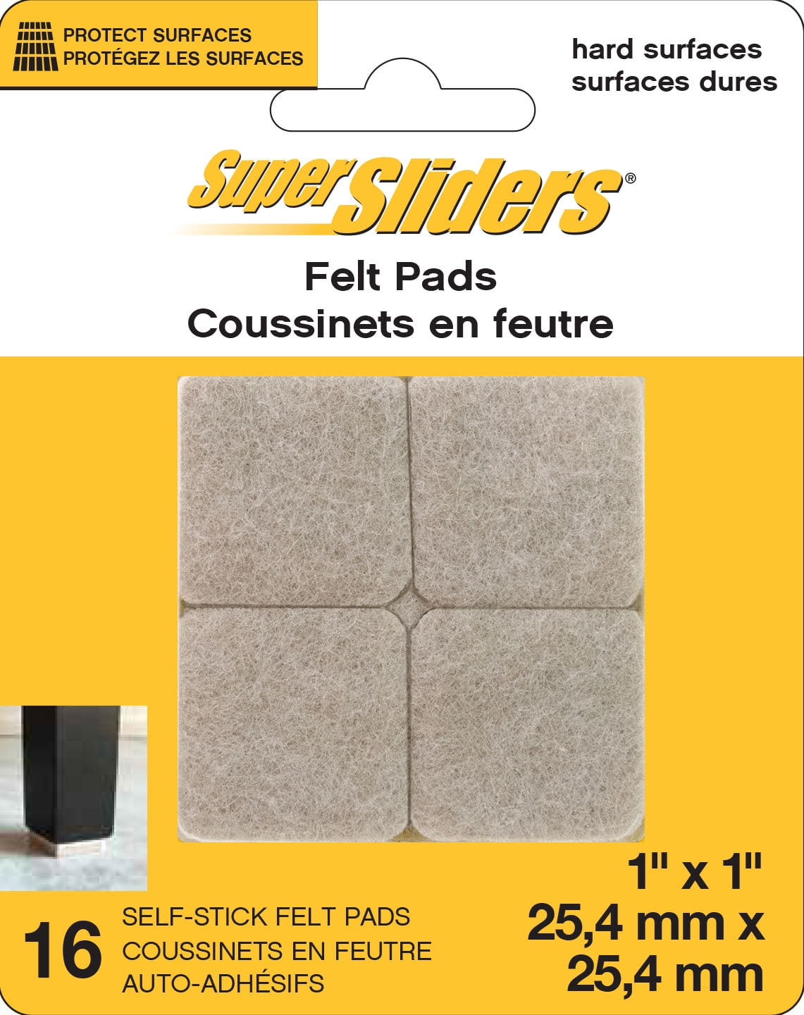 Super Sliders 2-1/2 inch Beige Round Felt Furniture for Hardwood and Tile Floors, 16 Pk