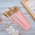 thumbnail image 4 of 12PCs Nylon Brush Set Watercolor Brush Painting Tool Art Supplies for Craft Collection12PCs Matt Pink Rods, 4 of 9